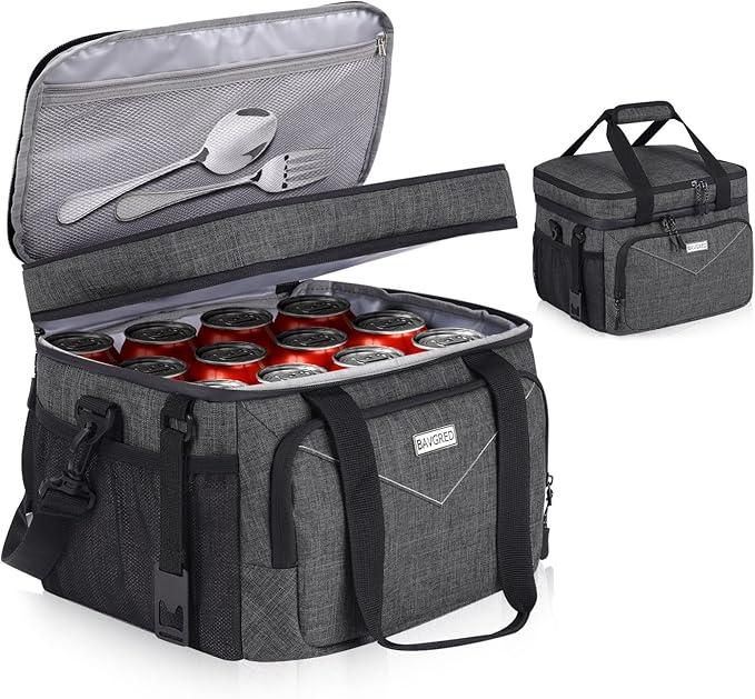 Insulated Lunch Bag for Men Women-Large Adult Lunch Box-Leakproof Soft Warmer Cooler Work Tote with Adjustable Shoulder Strap