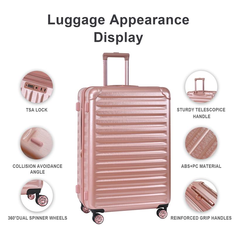 New 3-Piece Set Lightweight TSA Lock Luggage Compartment with Rotating Wheels - 20“ 24” 28 Inches