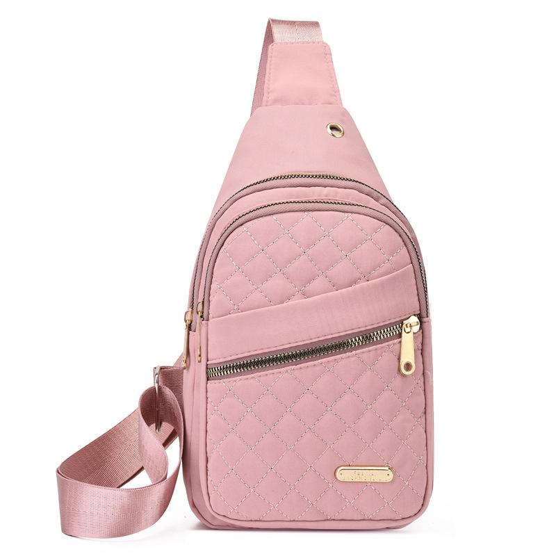 Stylish Multi-pocket zipper Sling Backpack for Women,Adjustable Shoulder Strap, Multi-Pocket Fanny Pack with Zipper Closure, Polyester Lining, Oxford Cloth Material, Solid Color Pattern,Perfect for Casual Sports Travel and Crossbody Use