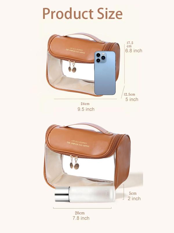 Transparent Makeup Bag,  Travel Toiletry Bag, Zipper Cosmetic Storage Bag for Women & Men, Portable Toiletry Organizer for Home & Travel