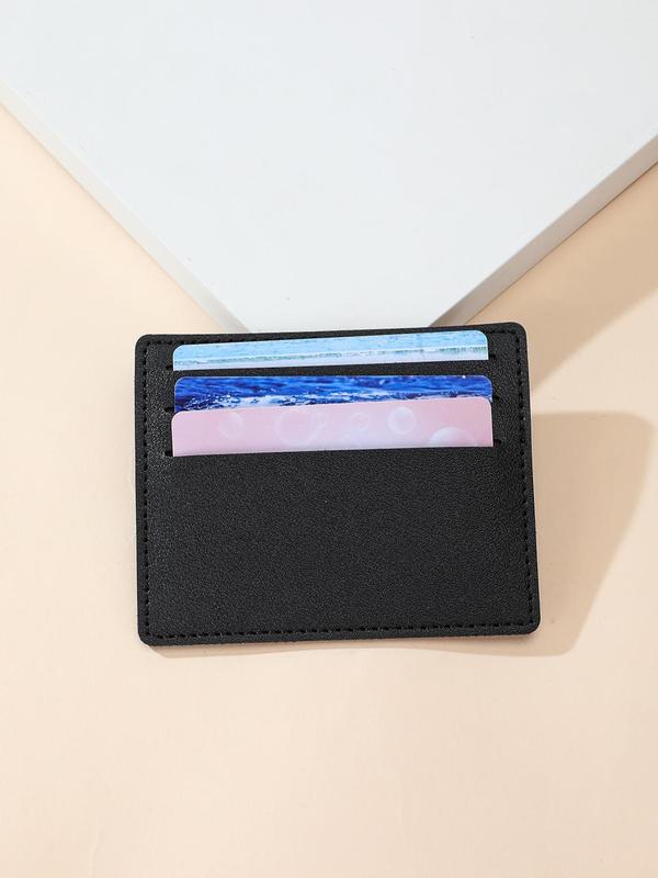 Men's Casual Plain Lychee Pattern Pu Leather Card Holder, Multi Card Slot Fashion Card Holder, Portable Outdoor Travel Bank Card Id Storage Card Holder