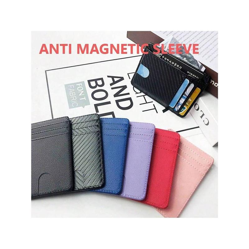 RFID Anti-Magnetization Bank Card ID Nameplate Holder Protection Sleeve Men And Women Universal Portable Fashion Simple Multi-Card PU Card Case