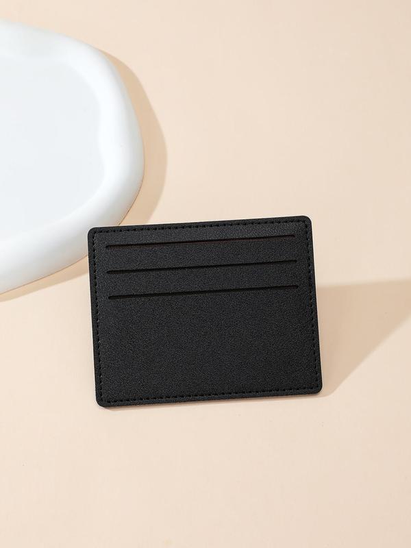 Men's Casual Plain Lychee Pattern Pu Leather Card Holder, Multi Card Slot Fashion Card Holder, Portable Outdoor Travel Bank Card Id Storage Card Holder