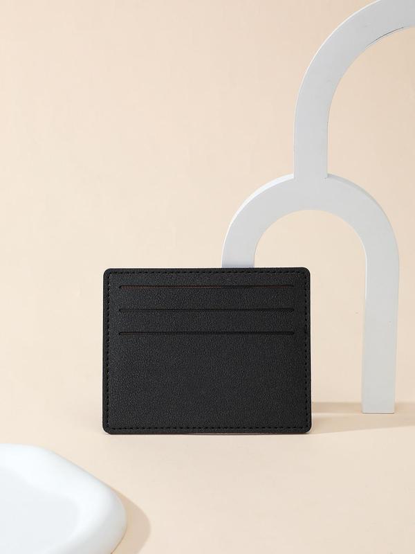 Men's Casual Plain Lychee Pattern Pu Leather Card Holder, Multi Card Slot Fashion Card Holder, Portable Outdoor Travel Bank Card Id Storage Card Holder