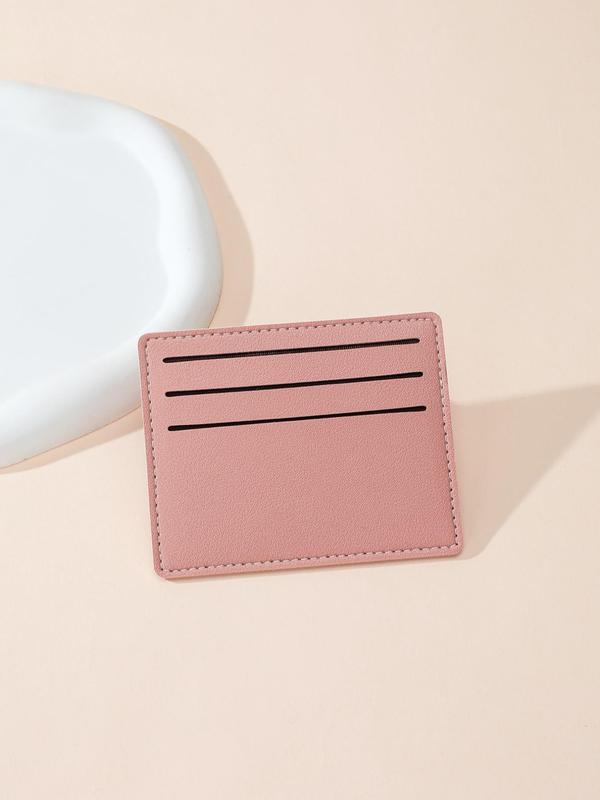 Men's Casual Plain Lychee Pattern Pu Leather Card Holder, Multi Card Slot Fashion Card Holder, Portable Outdoor Travel Bank Card Id Storage Card Holder