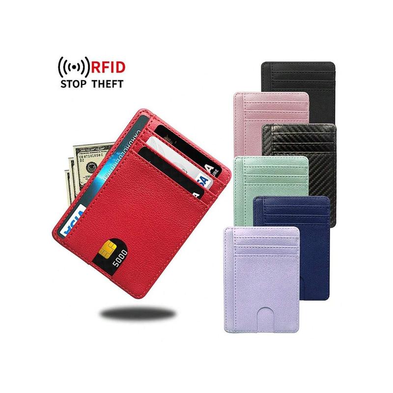 RFID Anti-Magnetization Bank Card ID Nameplate Holder Protection Sleeve Men And Women Universal Portable Fashion Simple Multi-Card PU Card Case