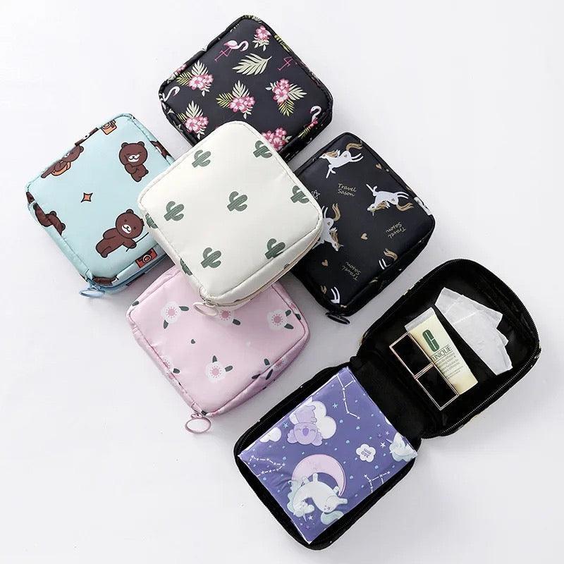 Women Period Bag | Sanitary Feminine Products Travel Pouch | BUY 3 GET UNICORN POUCH FREE Organizer Smooth Water-resistant