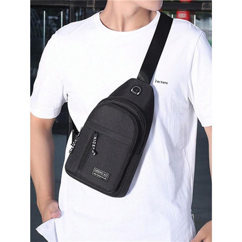 Men's New Men's Shoulder Canvas Backpack Chest Bag Leisure Sports Travel Chest Bag Shoulder Crossbody Bag Sling Bag Shoulder Bag Side Bag Sac  Holiday Work Weekend Vacation Carry On Utility Large Capacity Gift Personalised Gifts Men Boyfriend Dad Husband