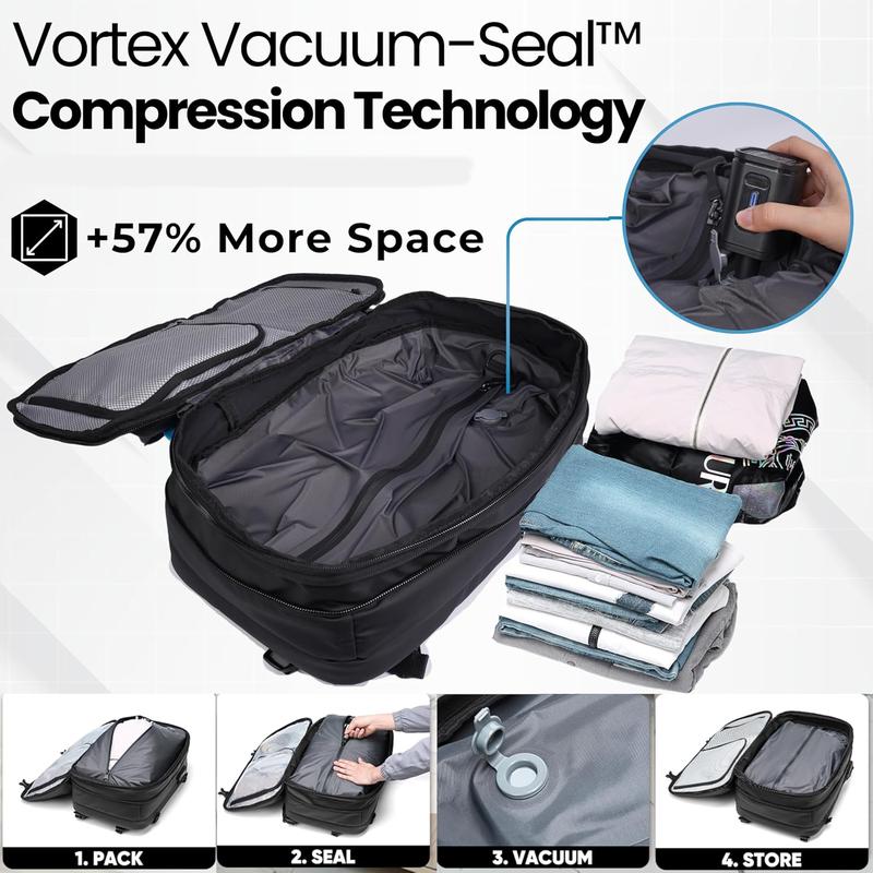 Alepeak Vaccum Backpack - Multifunctional Large-Max Storage, Minimal Size，Premium Ultra-Fiber Leather， Perfect for Professionals & Travelers，Waterproof Protection，TravelEssential  ， Super Large Capacity， Space-Saving Design，