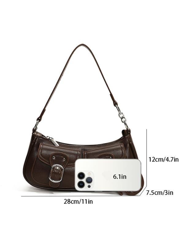 Women's Fashionable Solid Color Baguette Bag, Casual  Shoulder Bag for Daily Used, Trendy Versatile High-quality Daily Commuting Bag