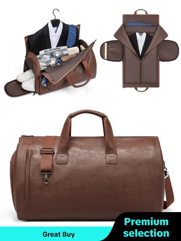 Men's Business Large Work Luggage Travel Bag, Travel Essentials, Pu Leather Duffel Bag, Carry on Weekender Bag for Outing & Travel & Back To School, Fall Outfits, Earthtone Fall Freshness, Gifts for Him