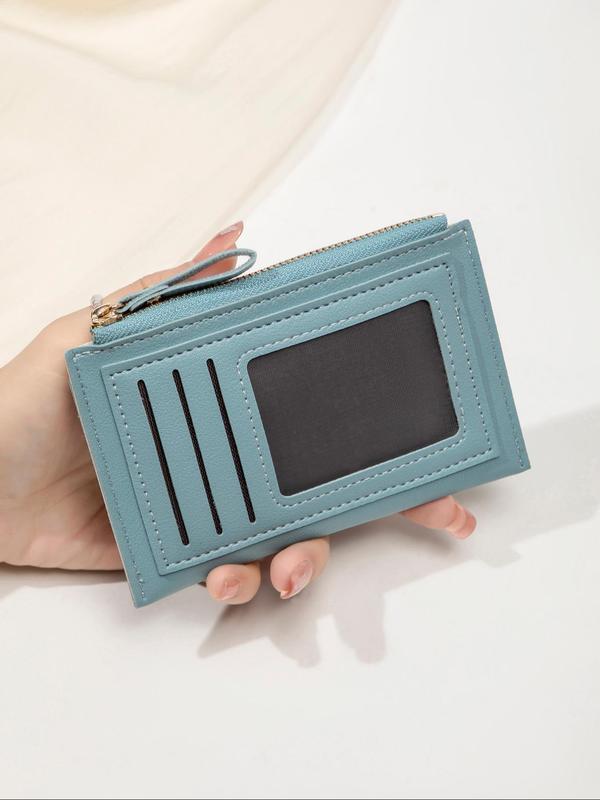 Women's Solid Color Zipper Wallet, Fashionable Coin Purse for Daily Used, Casual Trendy Versatile High-quality Daily Wallet for Women