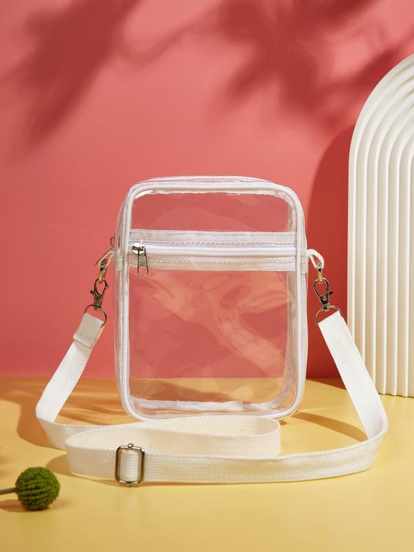 Women's Clear Beach Crossbody Bag, Simple Transparent Purse Bag for Women & Girls, Summer Casual Trendy Versatile High-quality Daily Commuting Bag, Girl Fashionable Bag