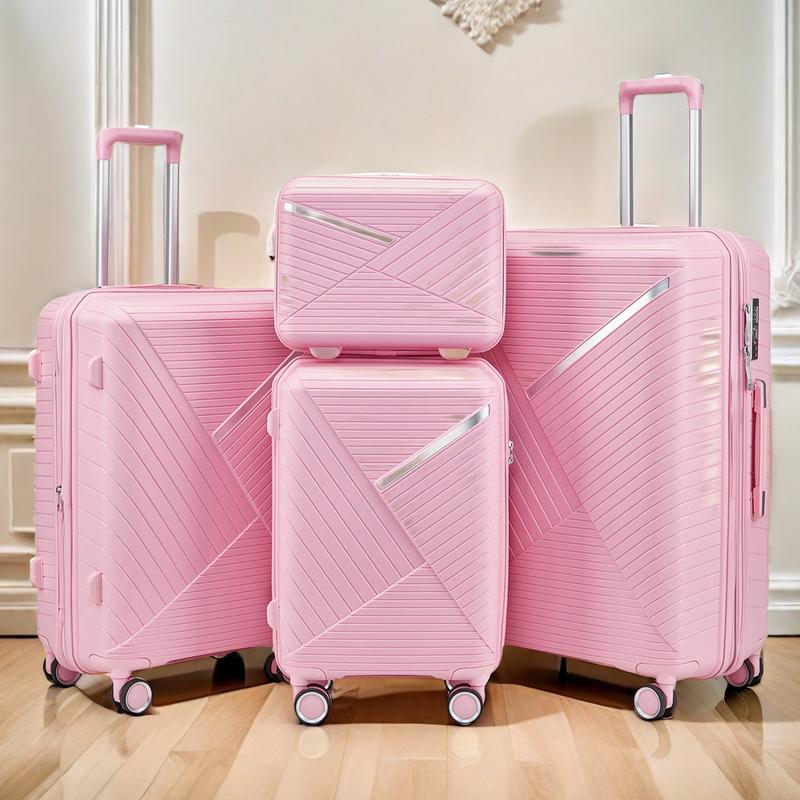 Luggage Sets 4 Piece(14 20 24 28), Expandable Lightweight Suitcase with 4 Double 360 Degrees Mute Spinner Wheels PP Materials Durable TSA Lock Travel Luggage