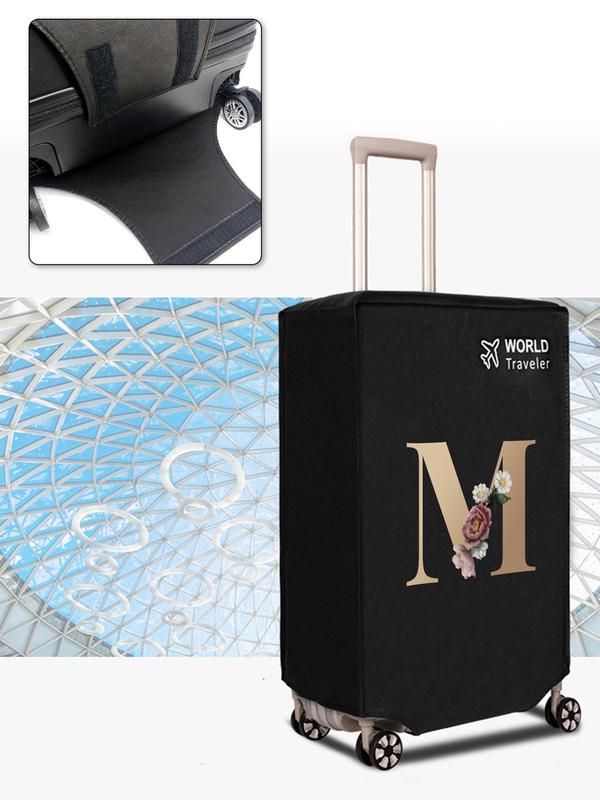 Letter Pattern Luggage Cover, Dust-proof Non Woven Fabric Luggage Box Protective Cover, Travel Luggage Cover for 22inch Suitcase