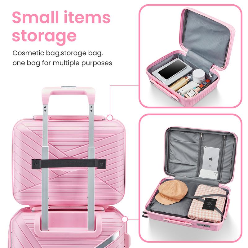 Luggage Sets 4 Piece(14 20 24 28), Expandable Lightweight Suitcase with 4 Double 360 Degrees Mute Spinner Wheels PP Materials Durable TSA Lock Travel Luggage