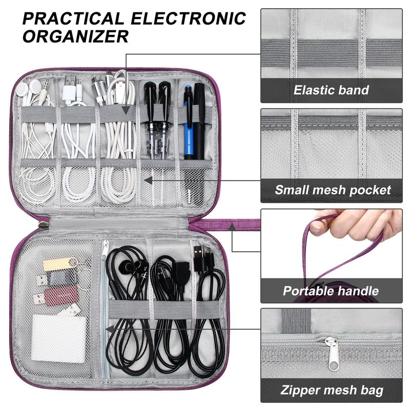 Travel Electronics Organizer Portable Cable Organizer Bag for Storage Electronic Accessories Case for Cord,Phone,Charger,Flash Drive