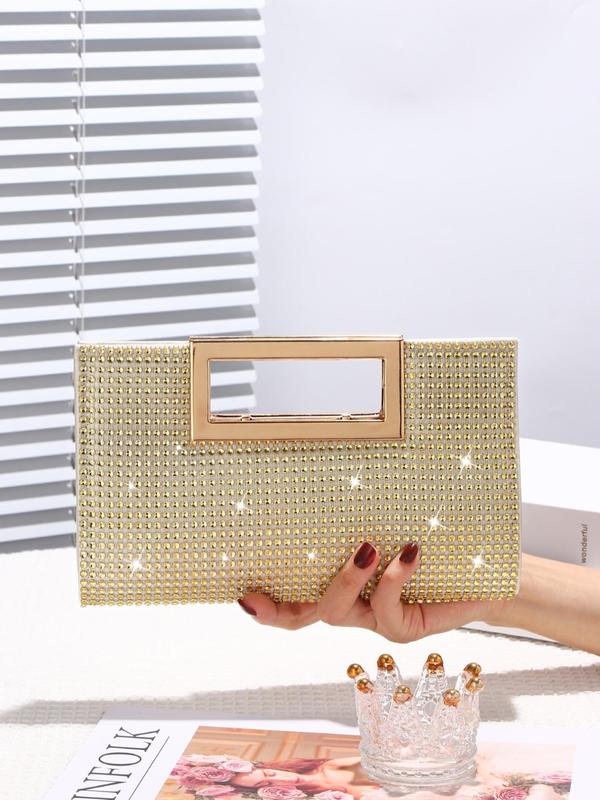 Women's Elegant Rhinestone Decorated Evening Bag for Gift, 2024 New Style Exquisite Trendy Handbag, Fashionable Bag for Weddings, Parties, Birthdays Decoration