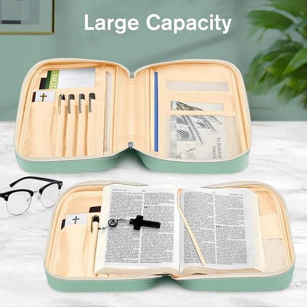 FINPAC Bible Carrying  Case for Women, Church Bible Bag with Zippered Pocket and Handle, Perfect Gift Idea Bible Cover bible study