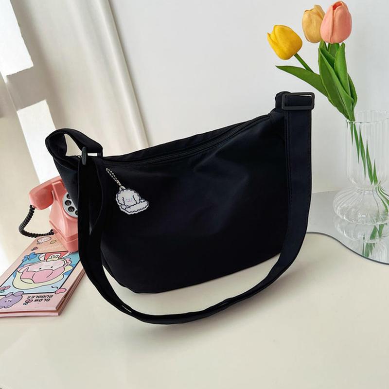 Women's Plain Simple Shoulder Bag Adjustable Strap Crossbody Lightweight Convenient HandBag