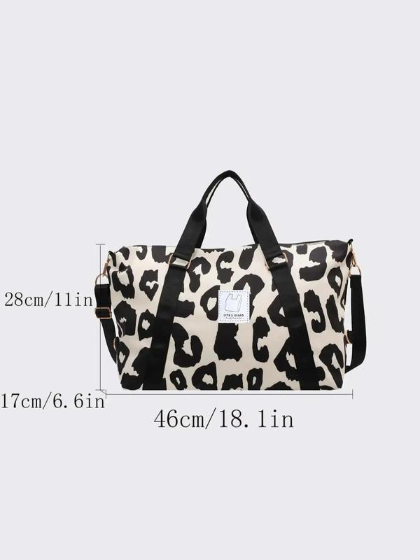 Summer 2024 New Fashion Leopard Pattern Large Travel Bag, Waterproof Shoulder Bag Crossbody Bag, Unisex Dry & Wet Separation Duffel Bag Back To School, Bags for Women