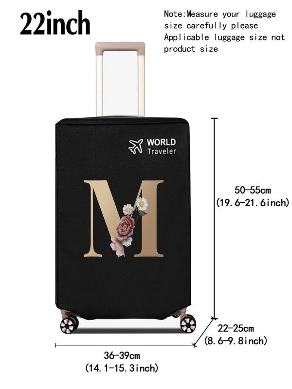 Letter Pattern Luggage Cover, Dust-proof Non Woven Fabric Luggage Box Protective Cover, Travel Luggage Cover for 22inch Suitcase