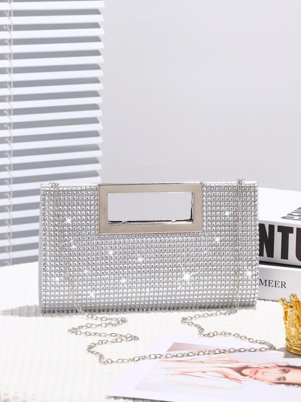 Women's Elegant Rhinestone Decorated Evening Bag for Gift, 2024 New Style Exquisite Trendy Handbag, Fashionable Bag for Weddings, Parties, Birthdays Decoration