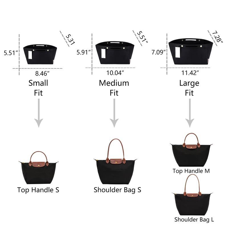 ZTUJO Purse Organizer Insert for le pliage, Compatible with Longchamp Le Pliage Top Handle S M,Shoulder Bag S L (Lighting Coffee, Large For Top Handle M and Shoulder Bag L) christmas 2024 ornament 2024 christmas ornament