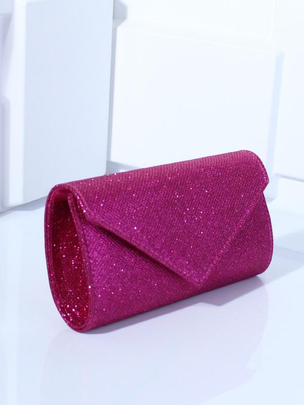 Women's Elegant Glitter Evening Bag, Fashionable Solid Color Clutch Bag, Trendy All-match Bag for Party Decoration, Exquisite Bag for Birthday Gift