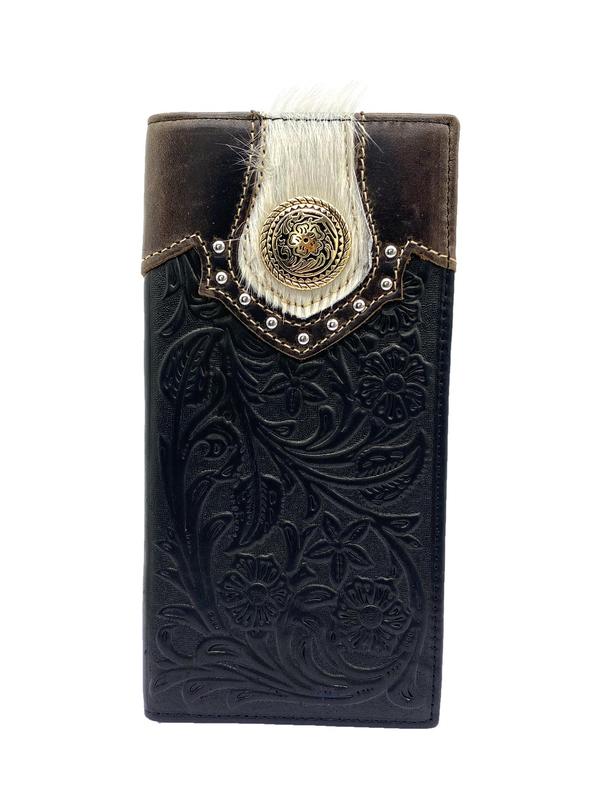 Men's Vintage Plants Embossed Leather Long Wallet, Casual Multi Card Slot Wallet, Trendy Wallet for Daily Use, Perfect for Gift