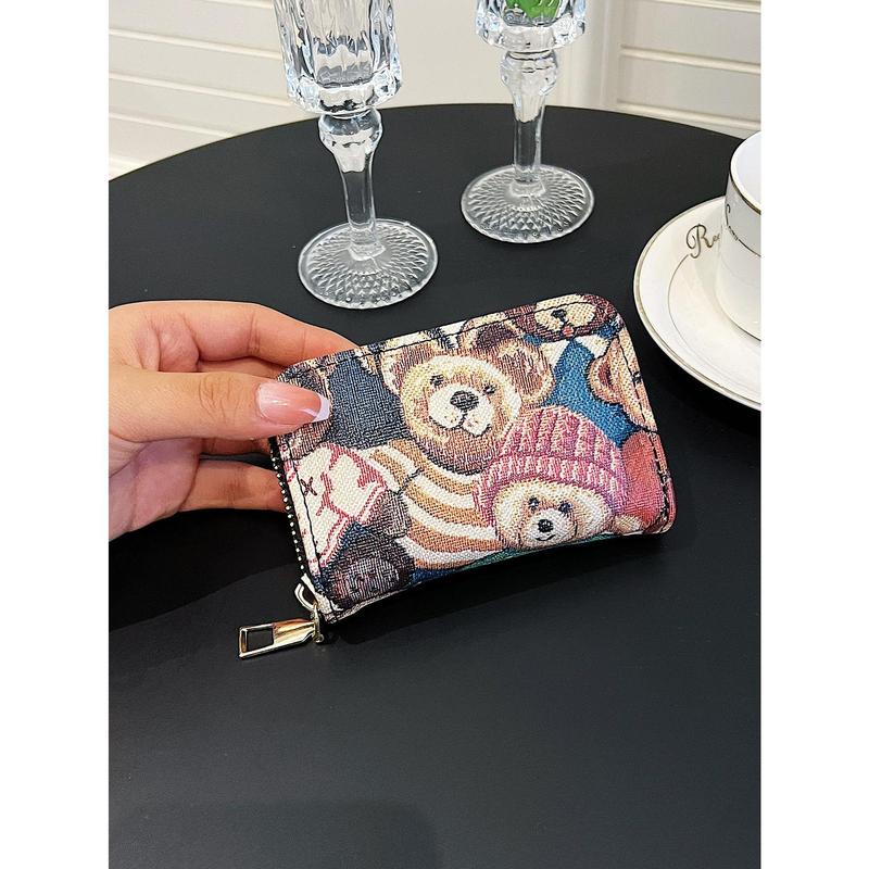 Korean Style Short Wallet Fashionable Bear Coin Purse Gift Accessories Fashion For Female For Male White-Collar Workers BLACK FRIDAY Present