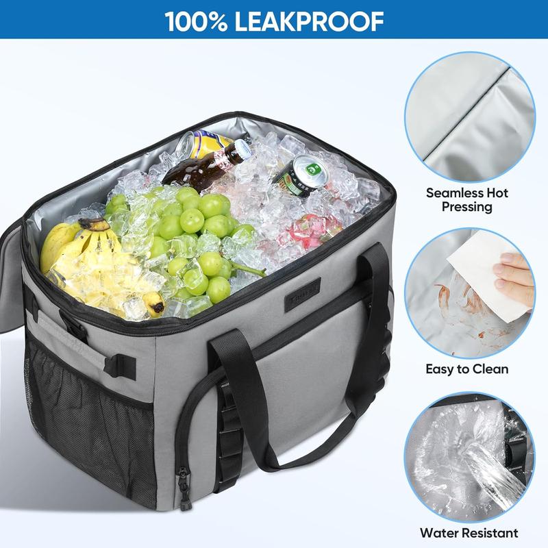 Extra Large Soft Cooler Bag, Portable Leakproof Cooler, 40 60 Cans Volume for Beach, Camping, Kayaking, Travel, and Road Trips