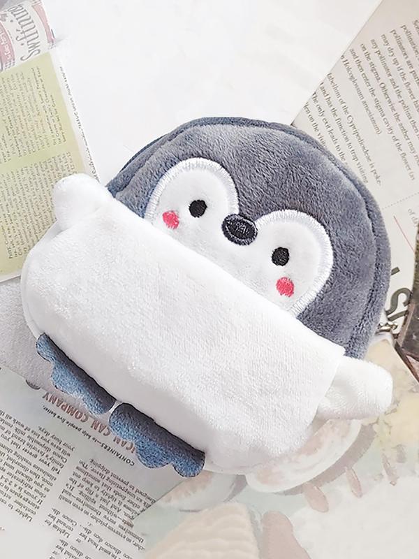 Cute Cartoon Penguin Design Zipper Wallet, Lovely Plush Wallet for Women & Girls, Fashionable Bag for Daily Use