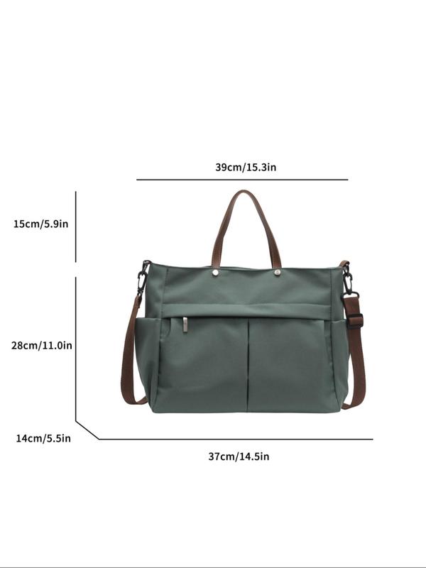 Women's Solid Color ylon Tote Bag, Fashion Large Capacity Shoulder Bag for Daily Used, Casual Trendy Versatile High-quality Daily Commuting Bag