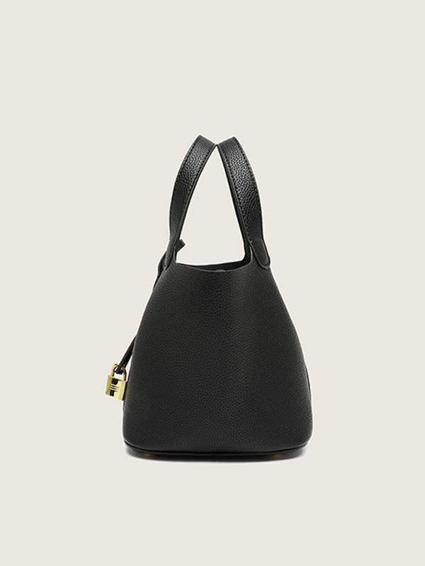 Women's Fashionable Solid Color Bucket Bag, Casual Large Capacity Handbag for Commute & Travel, Trendy Versatile High-quality Daily Commuting Bag