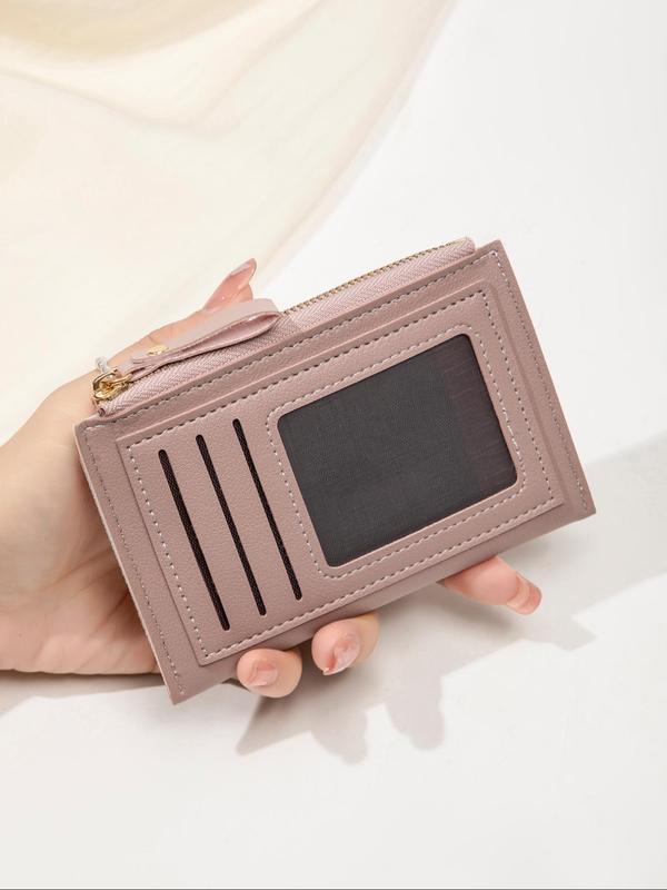 Women's Solid Color Zipper Wallet, Fashionable Coin Purse for Daily Used, Casual Trendy Versatile High-quality Daily Wallet for Women