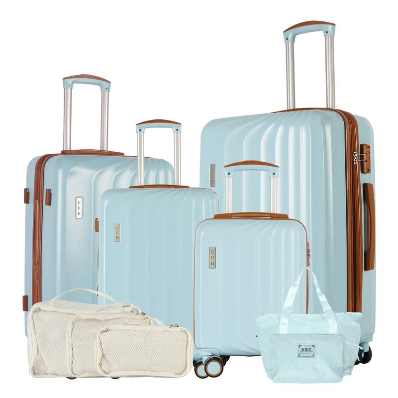 UUH Expandable Luggage Set 9pcs 8pcs 7pcs 4pcs, Waterproof Layer and 360-Degree Silent Wheels Unbreakable suitcase