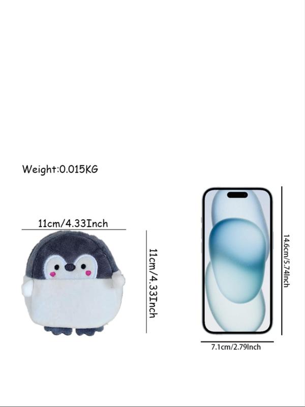 Cute Cartoon Penguin Design Zipper Wallet, Lovely Plush Wallet for Women & Girls, Fashionable Bag for Daily Use