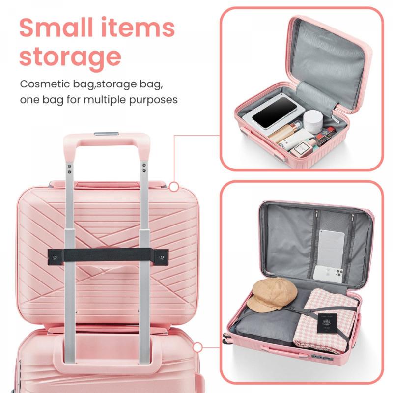 4-Piece  Shell  Luggage Set With 14 Inch Makeup Case, TSA Certified Lock, 360 ° Rotating Silent Wheels, 24 28 Inch Expandable, Essential For Business Travel And Student Return To School expandable suitcase Expandable  Hardshell Luggage Set  Lightweight