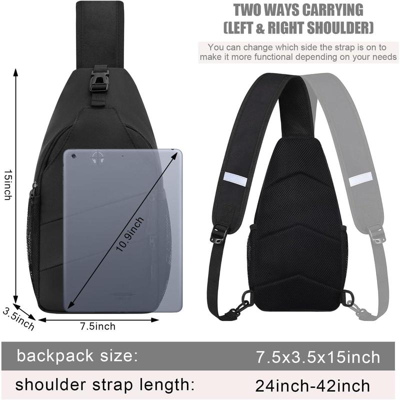 Crossbody Bags for Women Men Trendy Sling Bag Bakpack Casual Chest Bag with Convertible Shoulder Strap