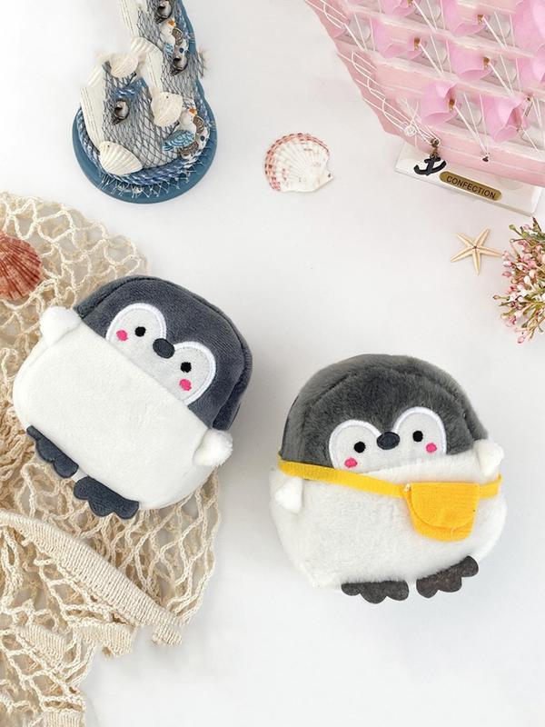 Cute Cartoon Penguin Design Zipper Wallet, Lovely Plush Wallet for Women & Girls, Fashionable Bag for Daily Use