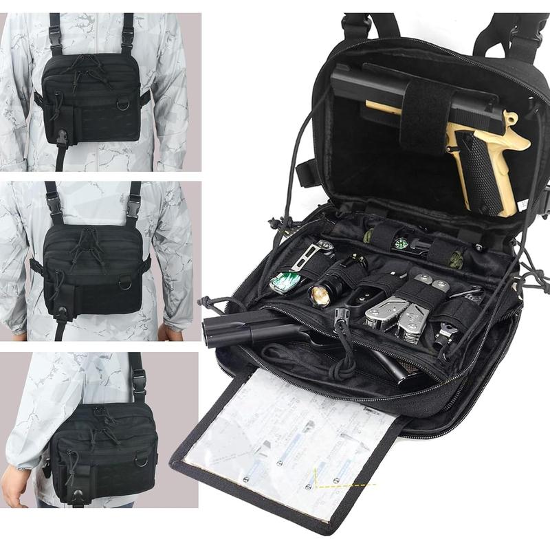 Carry Sling Bag  Vest Rig Pack Chest Backpack Admin Pouch IFAK Tool Holde (Black)