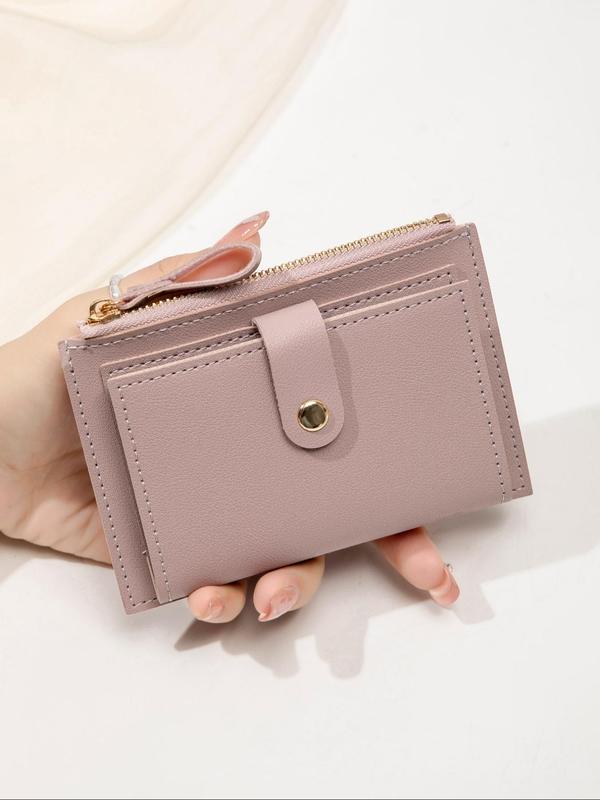 Women's Solid Color Zipper Wallet, Fashionable Coin Purse for Daily Used, Casual Trendy Versatile High-quality Daily Wallet for Women