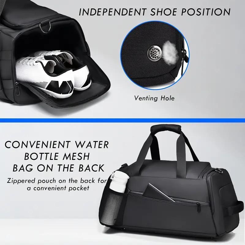 Spacious Unisex Duffel Bag - Water-Resistant, Ventilated, Multiple Compartments, Shoe Compartment, Padded Shoulder Straps