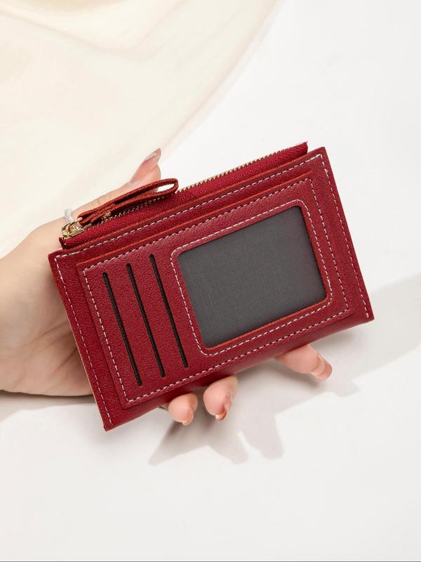 Women's Solid Color Zipper Wallet, Fashionable Coin Purse for Daily Used, Casual Trendy Versatile High-quality Daily Wallet for Women