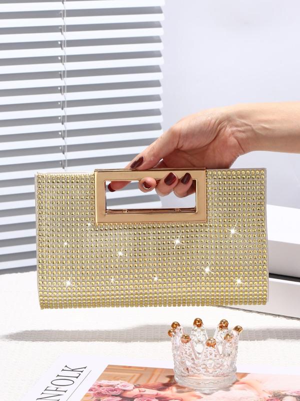 Women's Elegant Rhinestone Decorated Evening Bag for Gift, 2024 New Style Exquisite Trendy Handbag, Fashionable Bag for Weddings, Parties, Birthdays Decoration