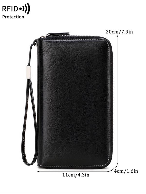 Women's Simple Style Plain Color Long Wallet, Casual Trendy Zipper Wallet, Fashionable Versatile Wallet for Daily Use