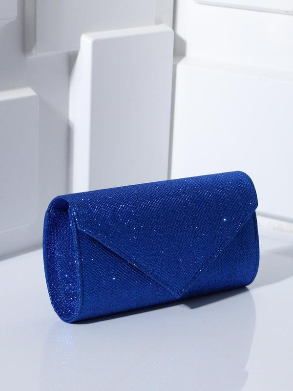 Women's Elegant Glitter Evening Bag, Fashionable Solid Color Clutch Bag, Trendy All-match Bag for Party Decoration, Exquisite Bag for Birthday Gift