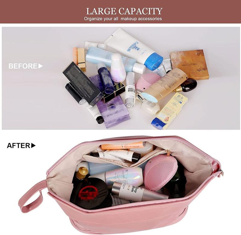 Makeup Bag, Portable Cosmetic Bag, Large Capacity Travel Makeup Organizer