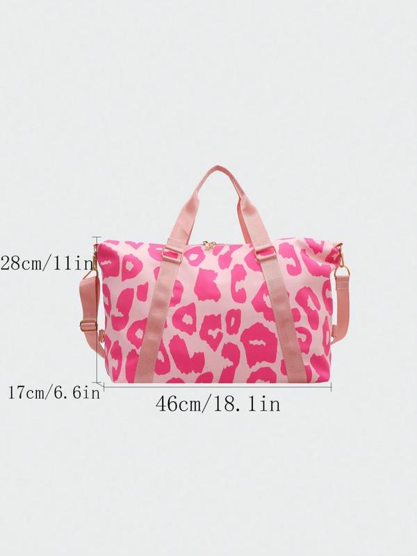 Summer 2024 New Fashion Leopard Pattern Large Travel Bag, Waterproof Shoulder Bag Crossbody Bag, Unisex Dry & Wet Separation Duffel Bag Back To School, Bags for Women